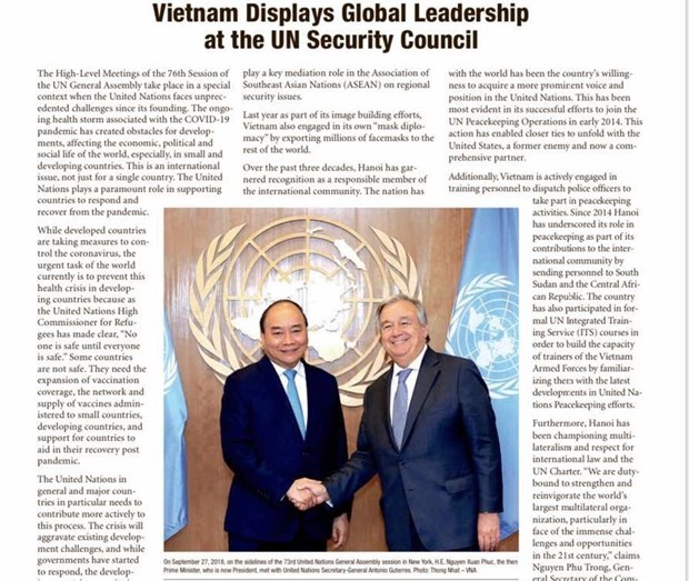 The Washington Times: le Vietnam affirme de plus en plus son role dans les questions mondiales hinh anh 1