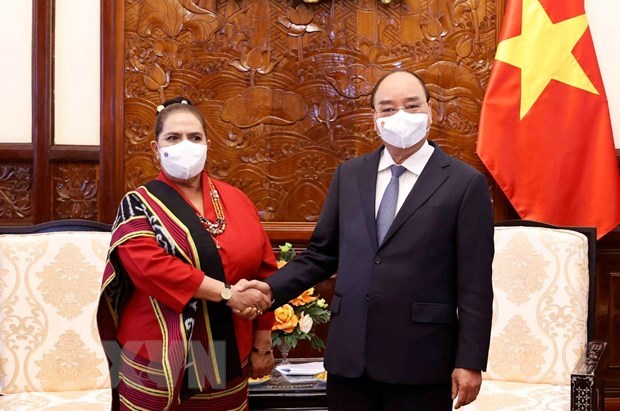 Le president Nguyen Xuan Phuc recoit des ambassadeurs etrangers hinh anh 3