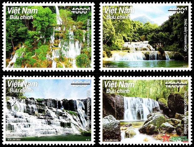 Emission d'une collection de timbres presentant quatre cascades celebres du Vietnam hinh anh 2