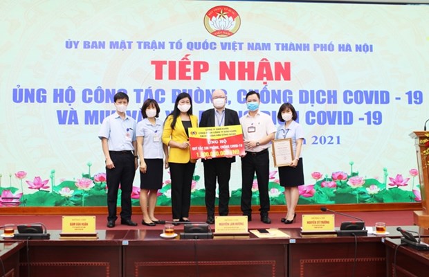 Hanoi: Des collectes de fonds pour soutenir la lutte anti-COVID-19 hinh anh 1