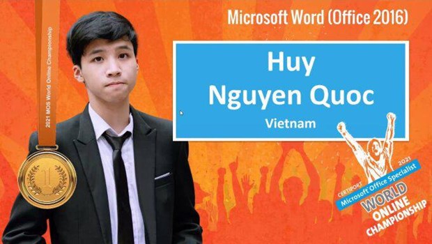 Le Vietnam brille a la finale du Championnat du monde de Microsoft Office Specialist 2021 hinh anh 1
