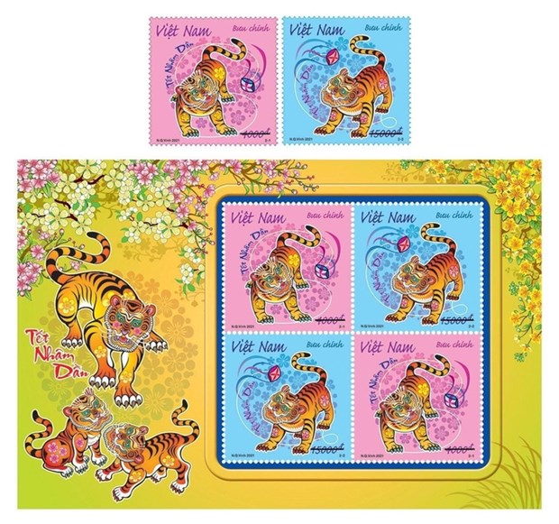 Emission de timbres sur le Tet lunaire du Tigre 2022 hinh anh 1