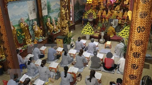 Priere pour la paix et la prosperite nationales a la pagode Phat Tich a Vientiane hinh anh 1