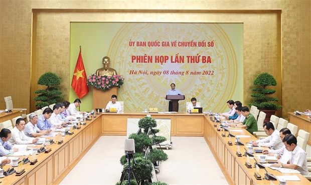 Le PM preside la 3e reunion du Comite national de la transformation numerique a Hanoi hinh anh 1