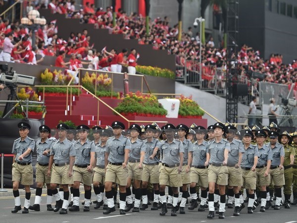 Le Premier ministre present a la parade nationale de Singapour hinh anh 1
