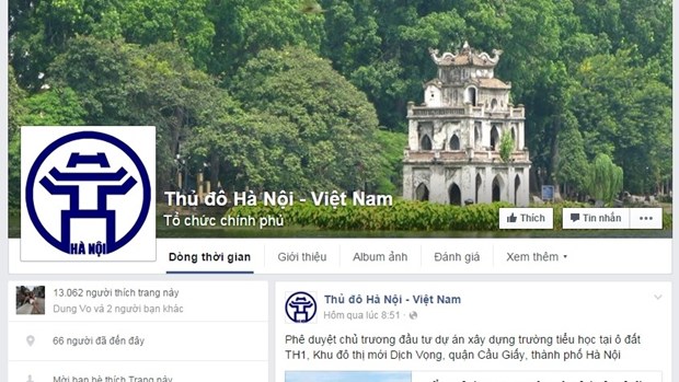 Le Comite populaire de Hanoi est sur Facebook hinh anh 1