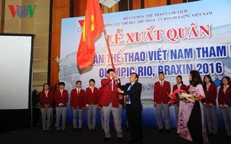 Ceremonie de depart des sportifs vietnamiens pour les JO de Rio 2016 hinh anh 1