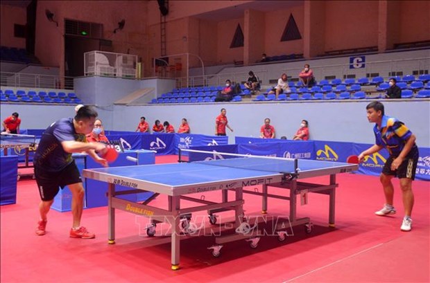 Ouverture du championnat de tennis de table des clubs nationaux 2021 a Dak Lak hinh anh 1