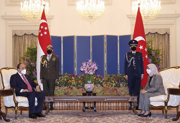 Rencontre entre les presidents vietnamien et singapourien hinh anh 2