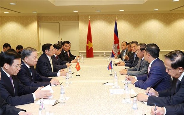 Le Premier ministre Pham Minh Chinh rencontre son homologue cambodgien aux Etats-Unis hinh anh 2