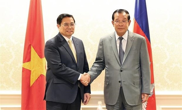 Le Premier ministre Pham Minh Chinh rencontre son homologue cambodgien aux Etats-Unis hinh anh 1