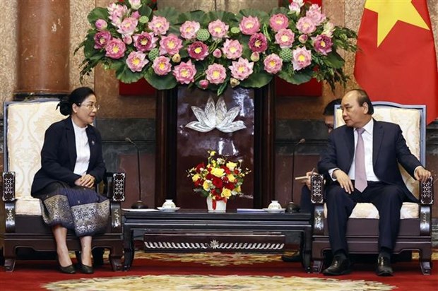 Le president vietnamien recoit la presidente de la Cour populaire supreme du Laos hinh anh 1