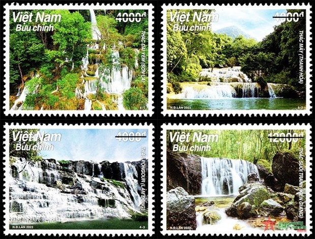 Quatre celebres cascades Dai Yem, May, Pongour et Suoi Tranh sont timbrees hinh anh 1