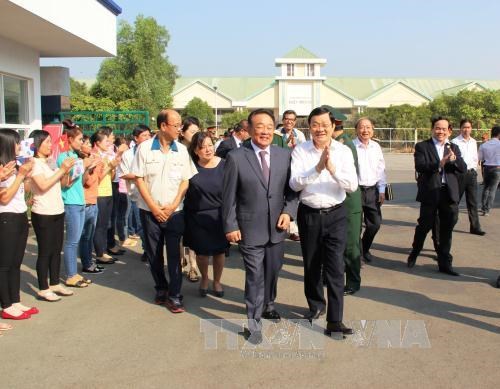 Le president Truong Tan Sang formule ses vœux du Tet a Tay Ninh hinh anh 1