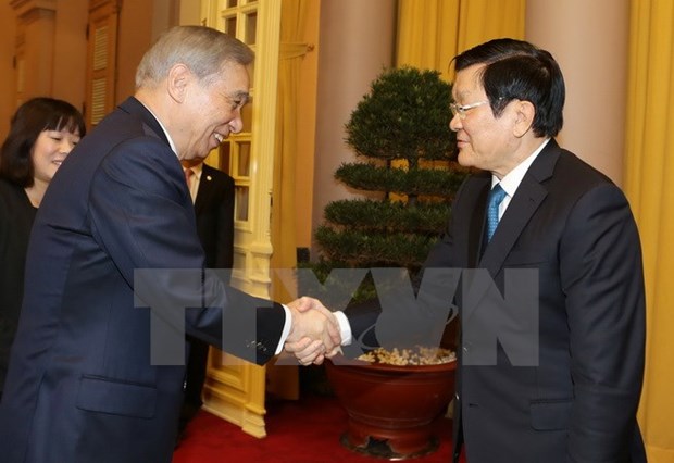 Le president Truong Tan Sang recoit la delegation de la prefecture japonaise de Gunma hinh anh 1