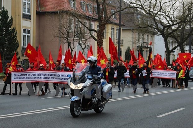 Des Vietnamiens en Allemagne protestent contre les actes de la Chine en Mer Orientale hinh anh 1
