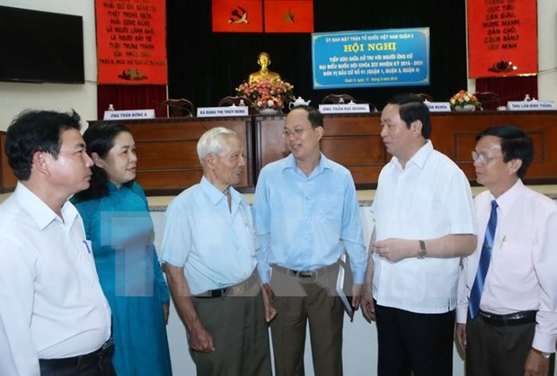 Le president Tran Dai Quang rencontre des electeurs d'Ho Chi Minh-Ville hinh anh 1