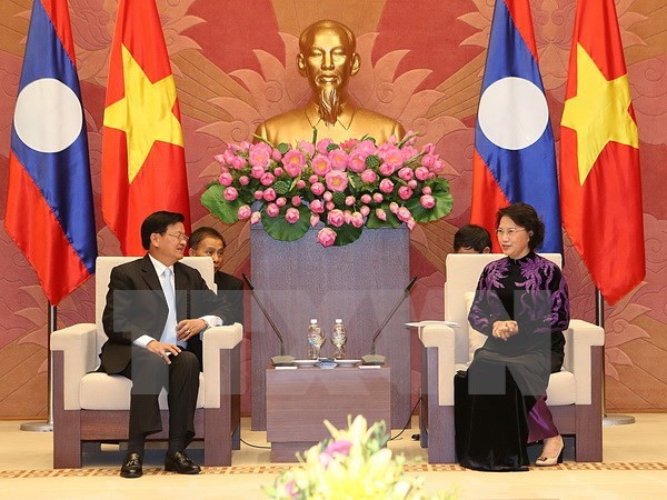 La presidente de l’AN vietnamienne recoit le PM laotien hinh anh 1
