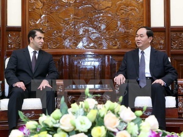 Le president Tran Dai Quang recoit l’ambassadeur d'Azerbaidjan hinh anh 1