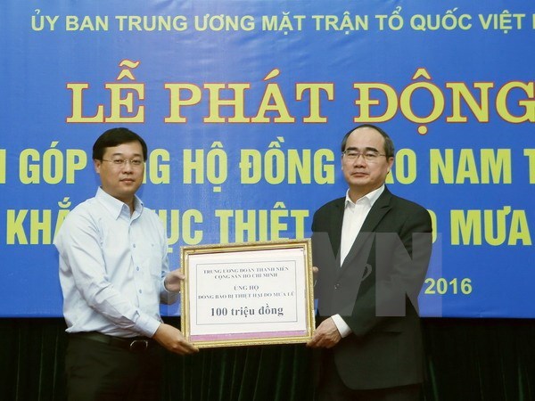 Le president du Front de la Patrie du Vietnam lance un appel aux dons pour les victimes des crues hinh anh 1