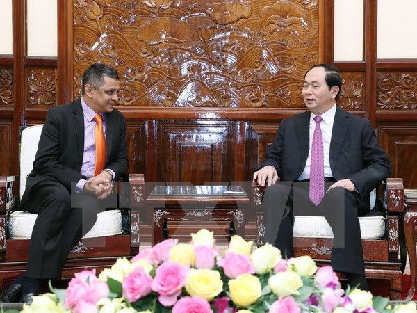 Le president Tran Dai Quang recoit le directeur general du groupe indien TATA hinh anh 1