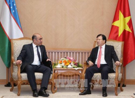 Le vice-PM Trinh Dinh Dung recoit son homologue ouzbek Mirzaev Zoyir hinh anh 1