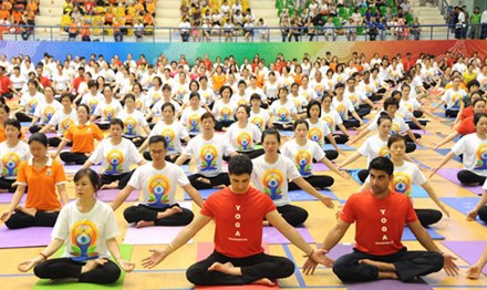 La 3e Journee internationale du Yoga celebree a Can Tho hinh anh 1