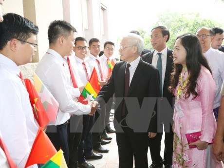 Le secretaire general Nguyen Phu Trong debute sa visite d'Etat au Myanmar hinh anh 1