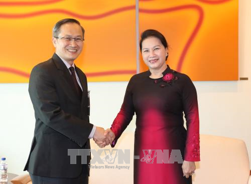 La presidente de l’AN du Vietnam entame sa visite officielle a Singapour hinh anh 1