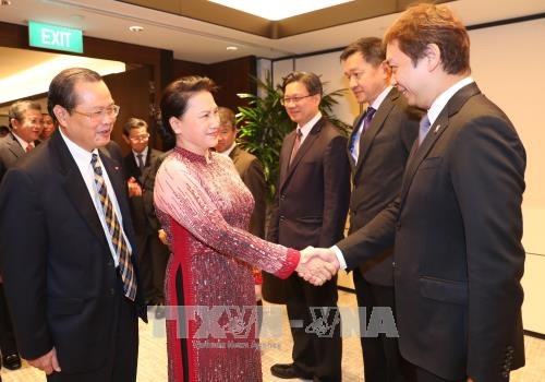 La presidente de l’AN rencontre des investisseurs singapouriens au Vietnam hinh anh 1