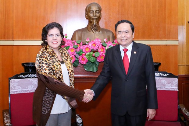L'ambassadrice de Cuba rend visite au comite central du Front de la Patrie du Vietnam hinh anh 1