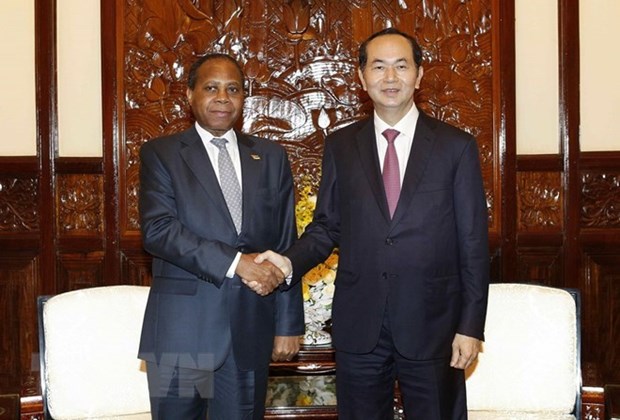 Le president recoit l'ambassadeur sortant mozambicain hinh anh 1