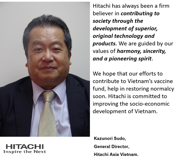 Hitachi Asia Vietnam s'engage a accompagner le Vietnam dans sa lutte anti-COVID-19 hinh anh 1