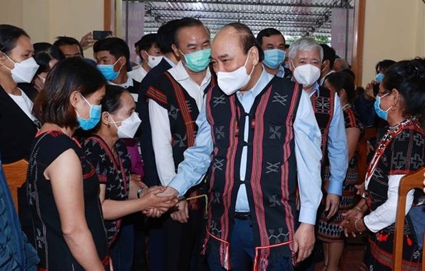 Le president Nguyen Xuan Phuc a la Journee du grand bloc d’union nationale a Quang Nam hinh anh 1