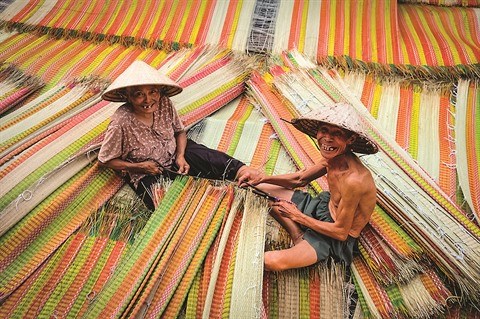 La vitalite d'un village de tissage de nattes a Dong Thap hinh anh 1