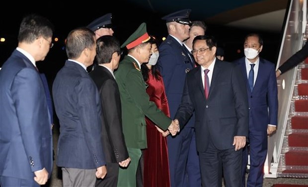 Le Premier ministre Pham Minh Chinh est arrive aux Etats-Unis hinh anh 1