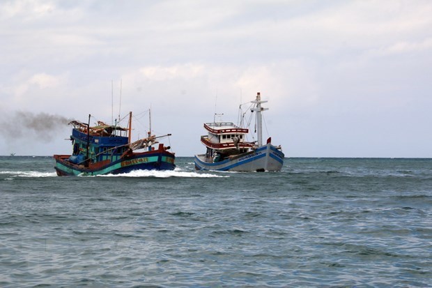 Quang Binh : Un bateau de peche en detresse remorque en toute securite hinh anh 1