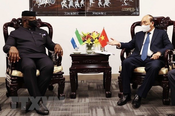 Le president de Sierra Leone entame une visite officielle au Vietnam hinh anh 1