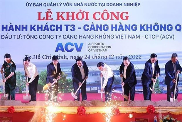 Le PM a la mise en chantier du terminal T3 de l’aeroport de Tan Son Nhat hinh anh 1