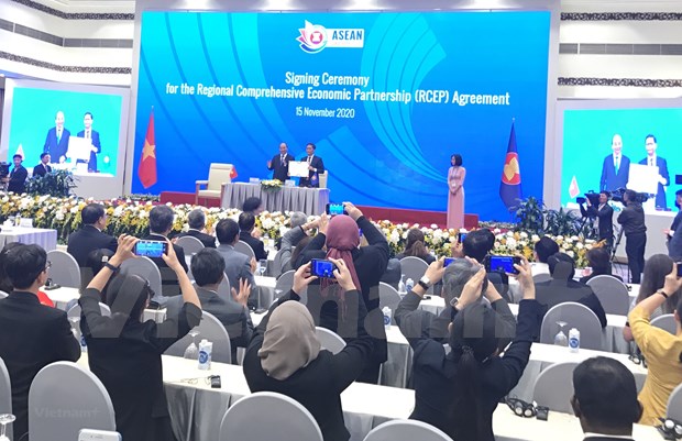 Le RCEP, plus grand accord de libre-echange au monde, signe entre l’ASEAN et cinq partenaires hinh anh 1