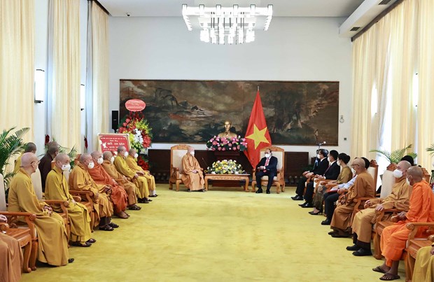 Vesak : le president Nguyen Xuan Phuc recoit une delegation de l'EBV hinh anh 1