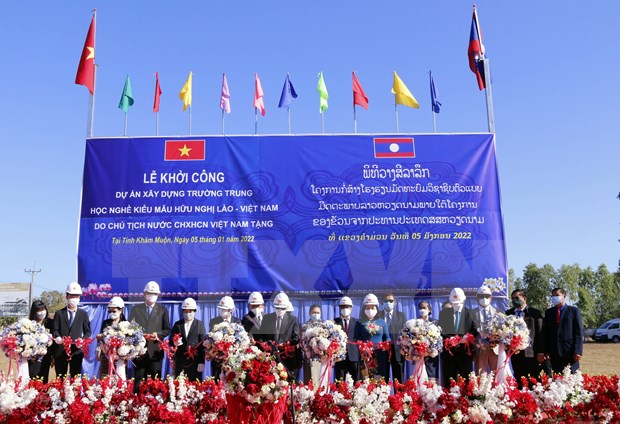 Mise en chantier du Lycee professionnel exemplaire d'amitie Laos-Vietnam hinh anh 1