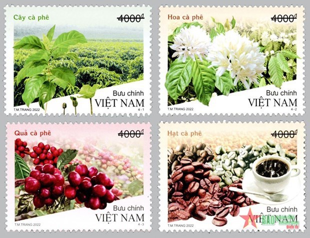 Emission d'une collection de timbres au parfum de cafe hinh anh 1
