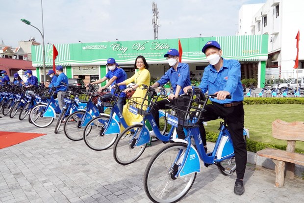 Hai Duong lance un service de location de velos publics dans le centre-ville hinh anh 1