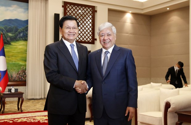 Vietnam-Laos: Le president du Comite central du FPV rencontre des dirigeants laotiens hinh anh 3