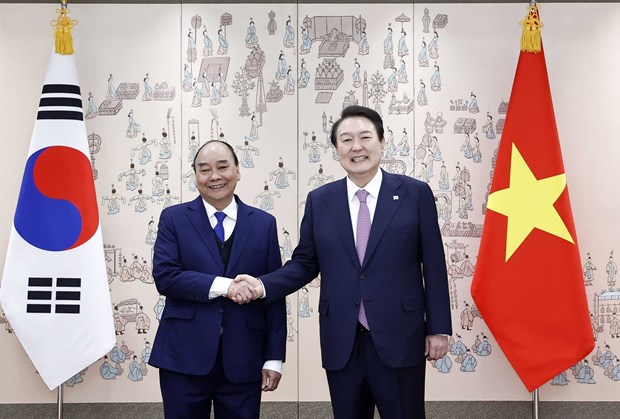 Ceremonie d’accueil officielle du president Nguyen Xuan Phuc en Republique de Coree hinh anh 2