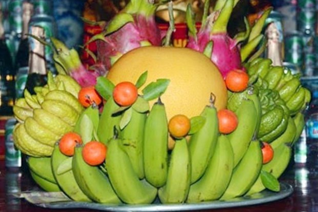 Le plateau aux cinq fruits du Tet hinh anh 1