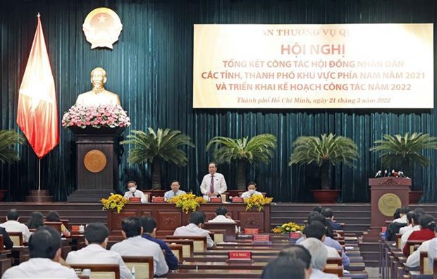 Conference sur les travaux des conseils populaires des villes et provinces au Sud hinh anh 1
