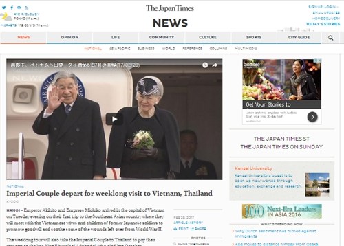 La visite au Vietnam de l’empereur Akihito a la Une des journaux japonais hinh anh 1