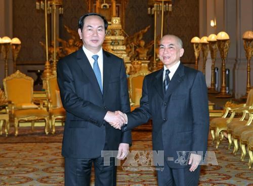 Le roi du Cambodge Norodom Sihamoni felicite le Vietnam hinh anh 1